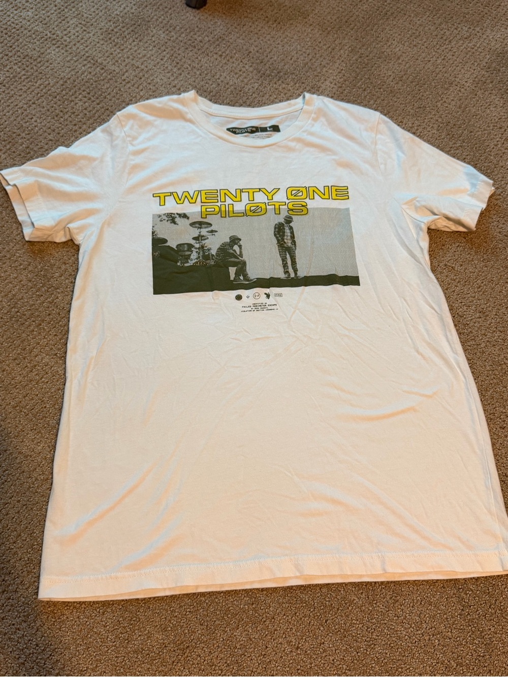 Twenty One Pilots White Graphic Short-Sleeve Tee